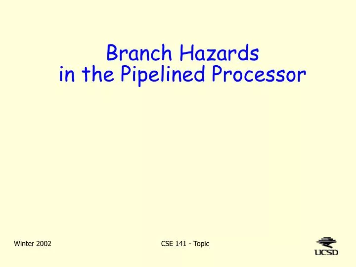 branch hazards in the pipelined processor