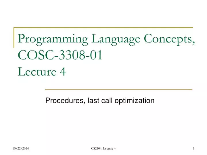 programming language concepts cosc 3308 01 lecture 4