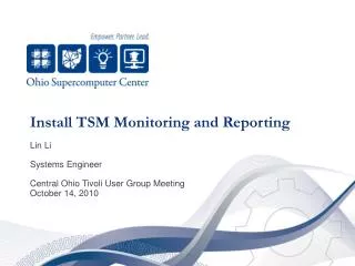 Install TSM Monitoring and Reporting