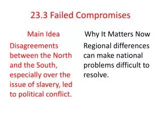 23.3 Failed Compromises