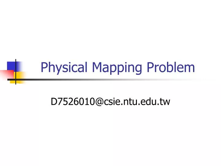 physical mapping problem