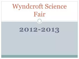 Wyndcroft Science Fair