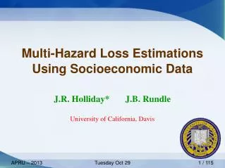 Multi-Hazard Loss Estimations Using Socioeconomic Data