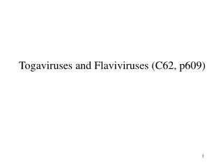 Togaviruses and Flaviviruses (C62, p609)