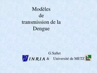 mod les de transmission de la dengue