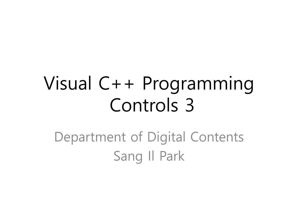 PPT - Visual C++ Programming Controls 3 PowerPoint Presentation, free ...