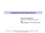 Cointegration and Common Factors - slide 1