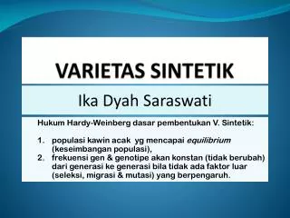 varietas sintetik
