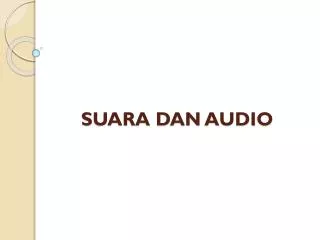 suara dan audio