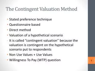 The Contingent Valuation Method