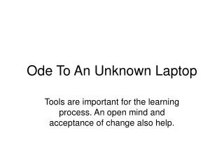 Ode To An Unknown Laptop