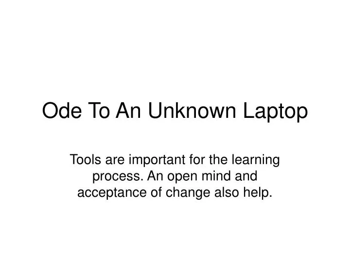 ode to an unknown laptop