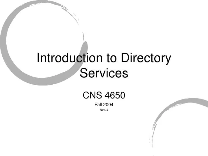 introduction to directory services