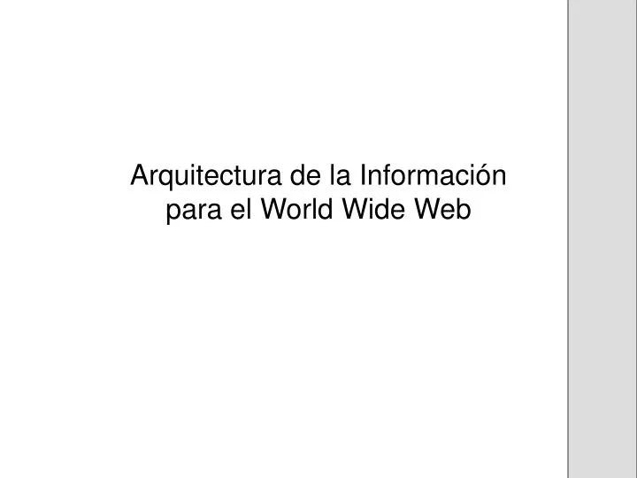 arquitectura de la informaci n para el world wide web