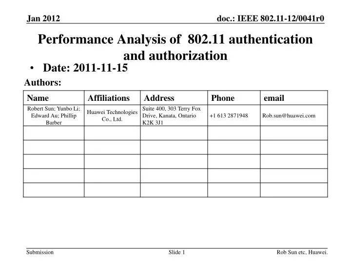 performance analysis of 802 11 authentication and authorization