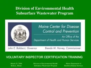 Division of Environmental Health Subsurface Wastewater Program