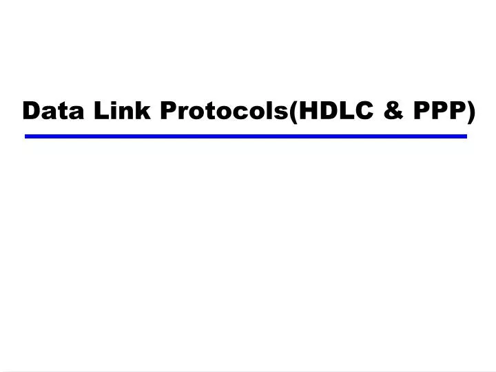 data link protocols hdlc ppp