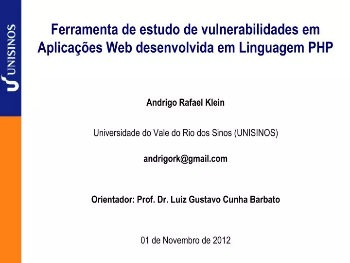 ferramenta de estudo de vulnerabilidades em aplica es web desenvolvida em linguagem php