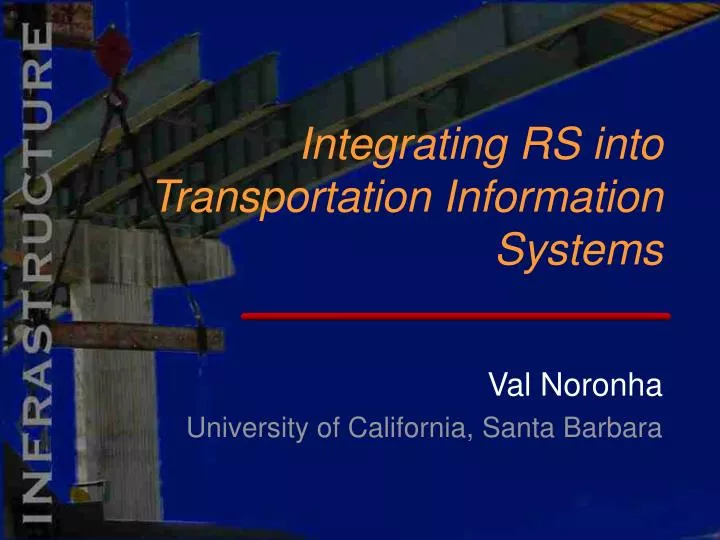 integrating rs into transportation information systems