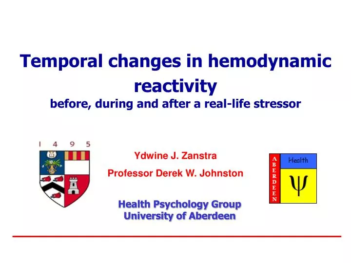 temporal changes in hemodynamic reactivity before during and after a real life stressor