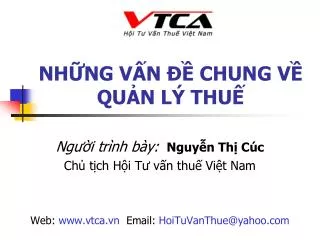 nh ng v n chung v qu n l thu