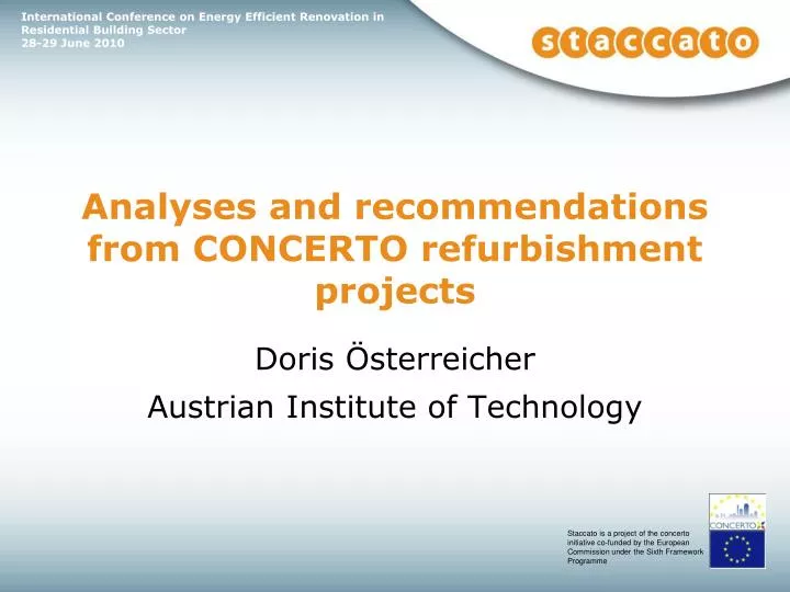 analyses and recommendations from concerto refurbishment projects