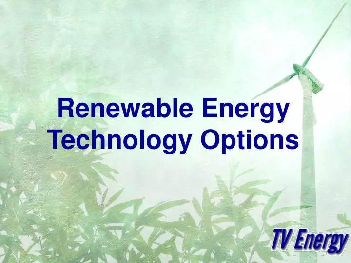 renewable energy technology options