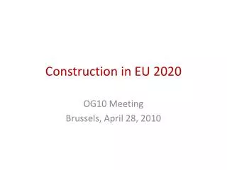 Construction in EU 2020