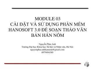 module 03 c i t v s d ng ph n m m hanosoft 3 0 so n th o v n b n h n n m