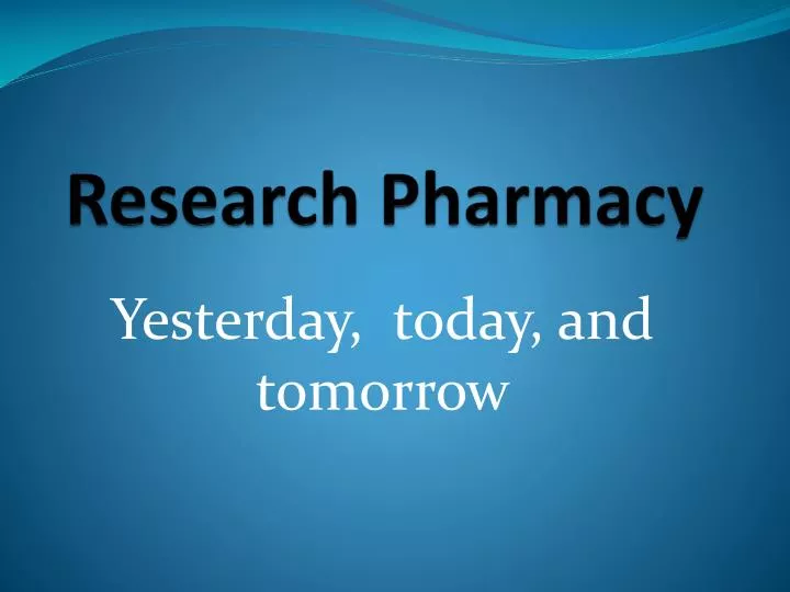research pharmacy