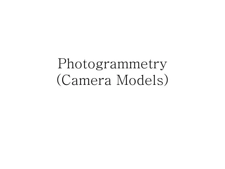 photogrammetry camera models