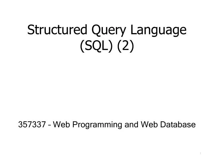 structured query language sql 2