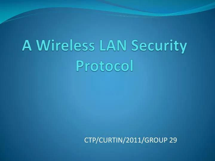 a wireless lan security protocol