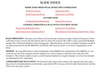 INSIDE ZONE FROM WEAK OFFSET PRO I FORMATION Inside Zone Strong Inside Zone Weak