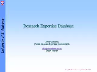 Research Expertise Database