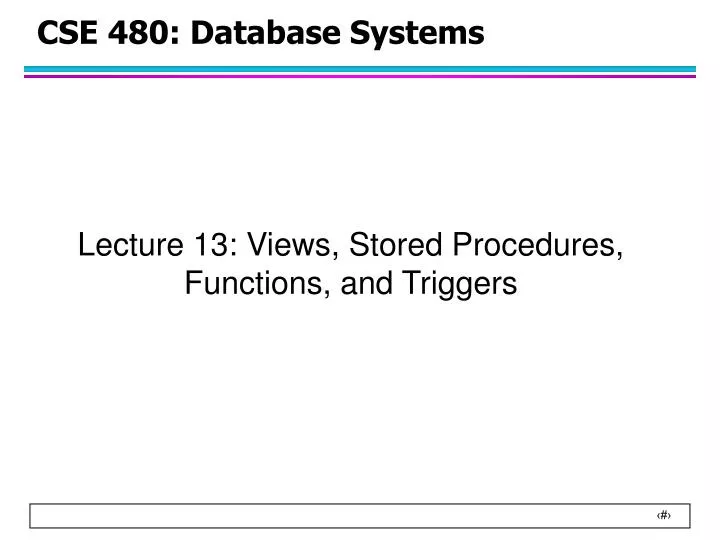 cse 480 database systems