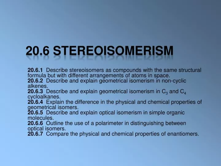 20 6 stereoisomerism