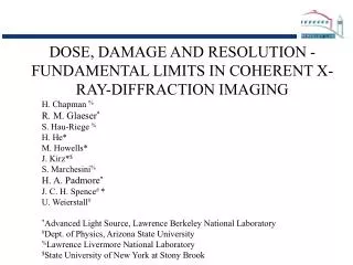 DOSE, DAMAGE AND RESOLUTION - FUNDAMENTAL LIMITS IN COHERENT X-RAY-DIFFRACTION IMAGING