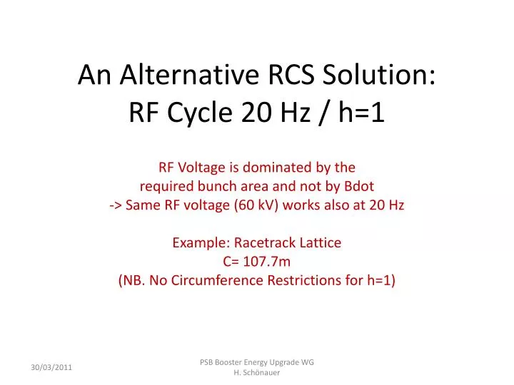 an alternative rcs solution rf cycle 20 hz h 1