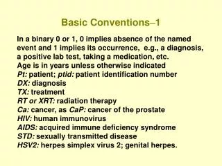 Basic Conventions ?1