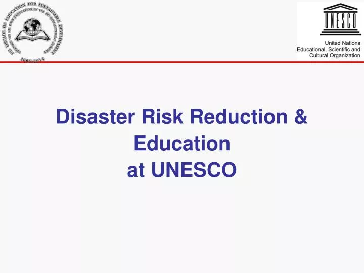 disaster risk reduction education at unesco