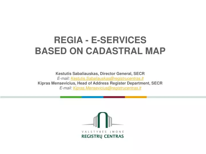 regia e services based on cadastral map