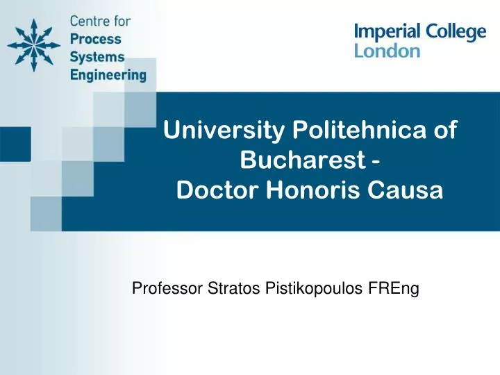 university politehnica of bucharest doctor honoris causa