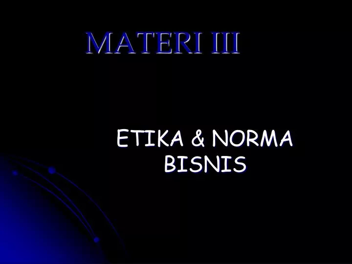 materi iii