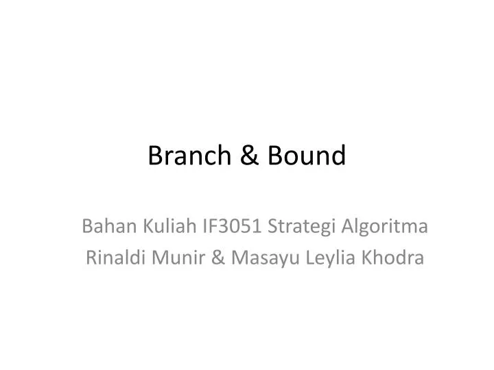branch bound