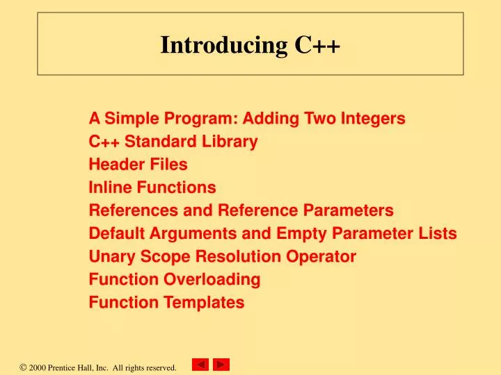 introducing c
