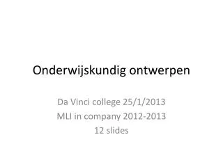onderwijskundig ontwerpen