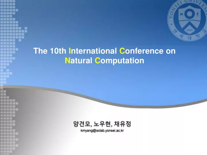 the 10th i nternational c onference on n atural c omputation