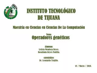 INSTITUTO TECNOLÓGICO DE TIJUANA