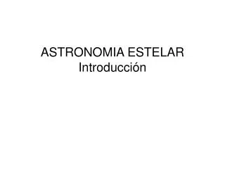 astronomia estelar introducci n